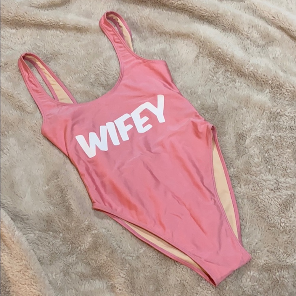 Pink PRIVATE PARTY WIFEY swimsuit